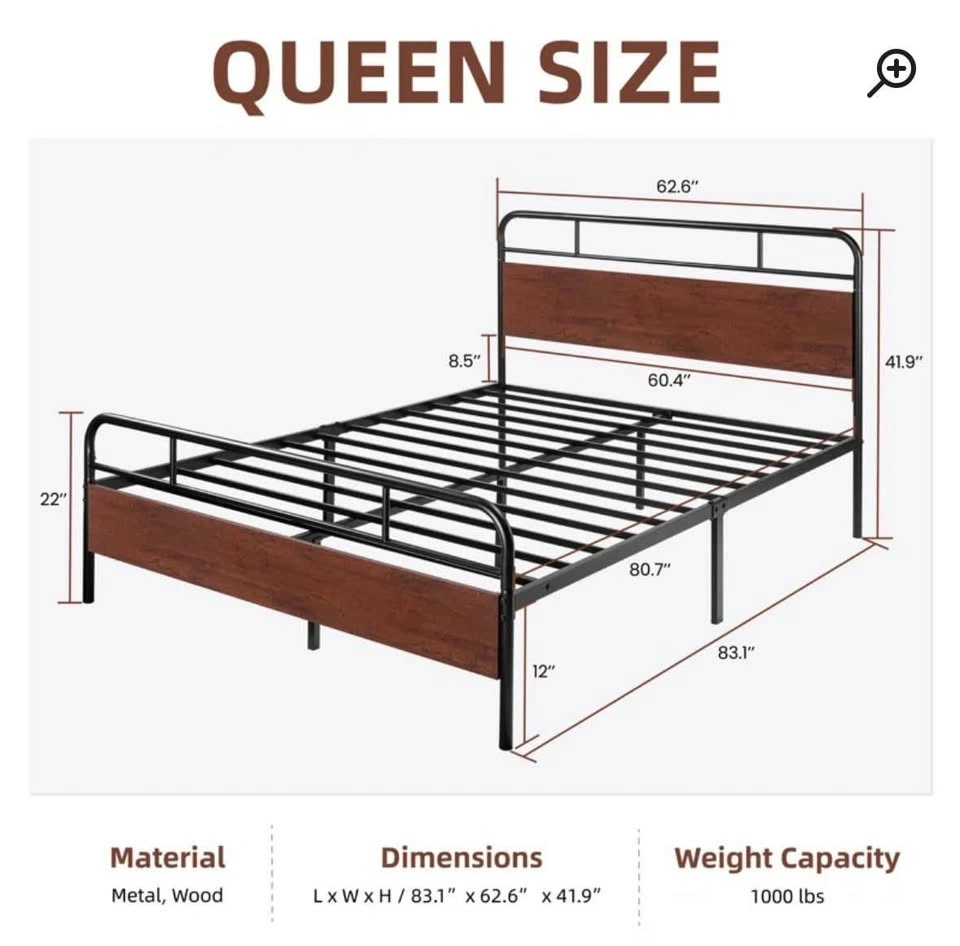 Queen metal bed frame - photo 2
