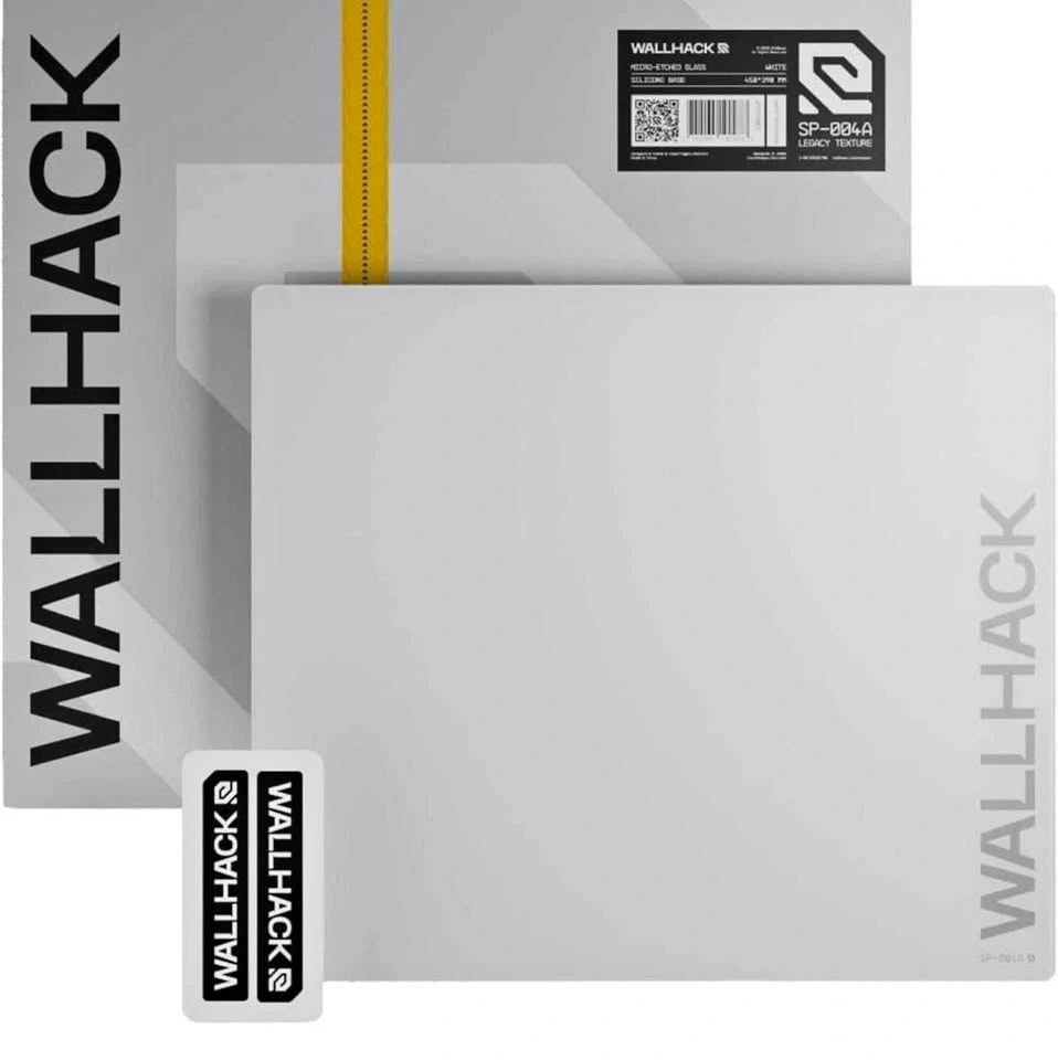 Wallhack SP-004A Glass Gaming Mouse Pad, Medium 15.4x17.7 in, Wh