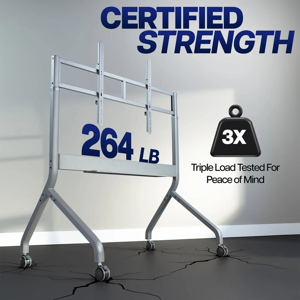VIVO Gray Adjustable TV Cart for 60-110 in Screens - photo 4