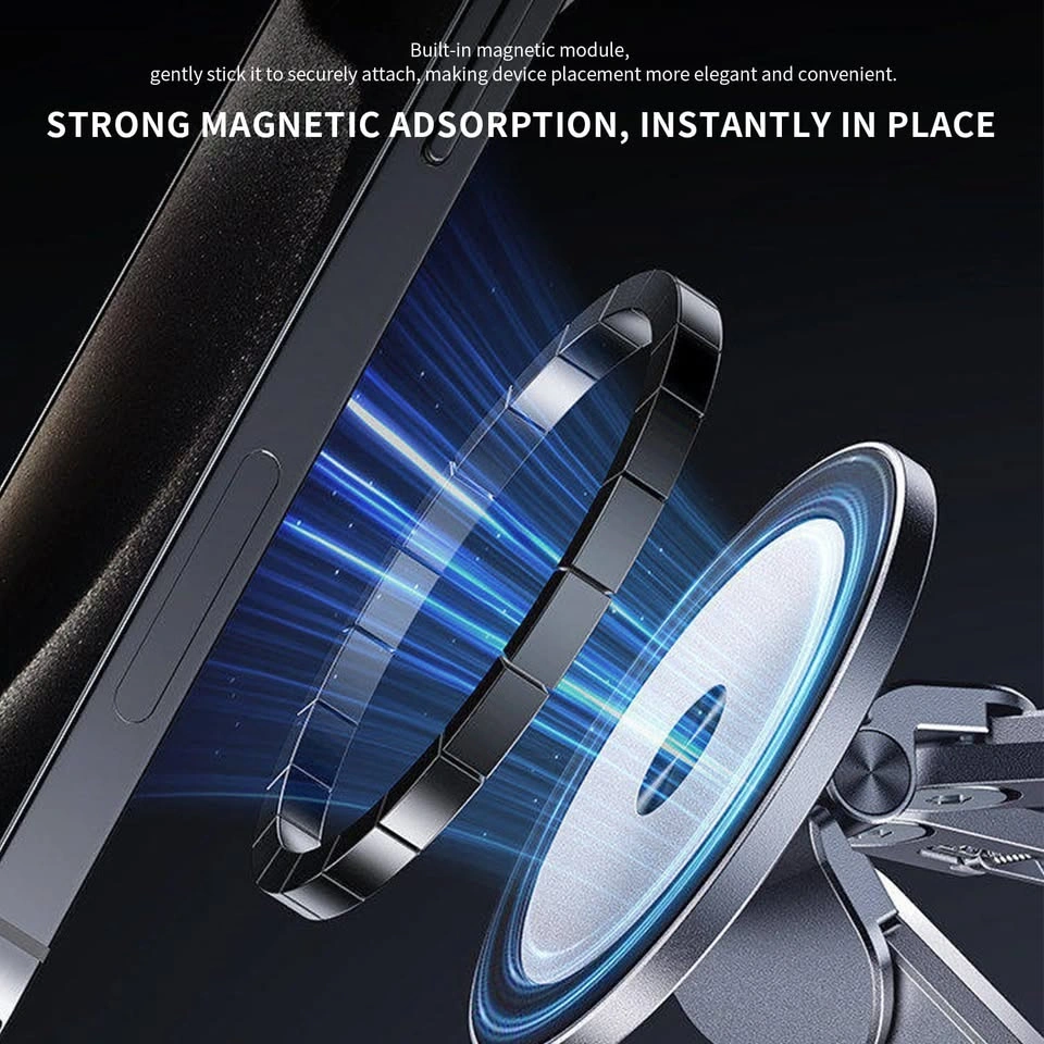 Magnetic Laptop Stand, 3-in-1 Foldable Aluminum Riser, Grey - photo 2