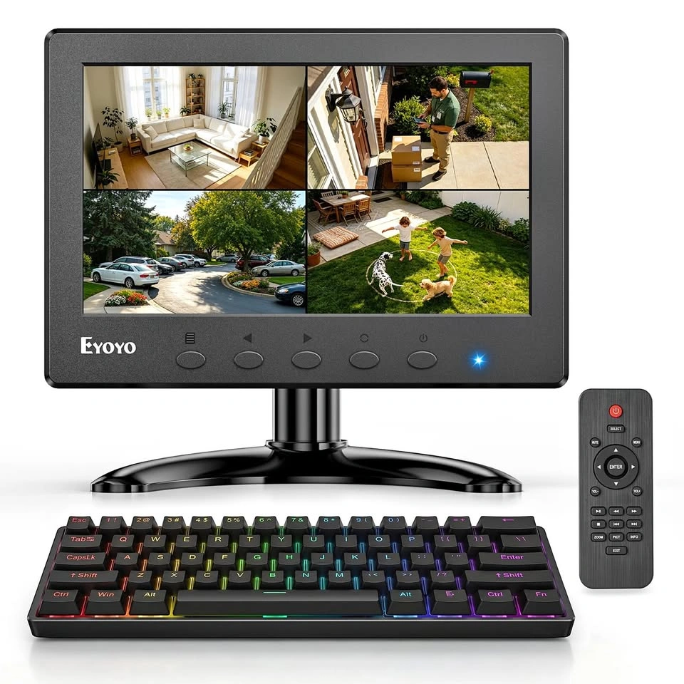 NEW Eyoyo 7-inch HD Mini Monitor & Wired Compact 60% Mechanical