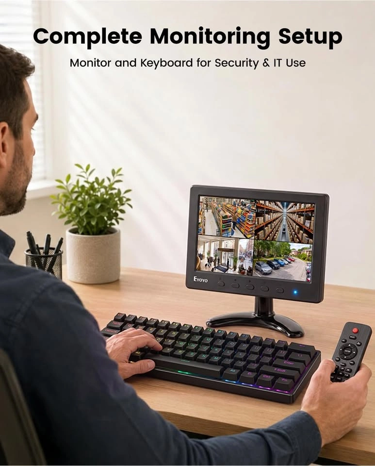NEW Eyoyo 7-inch HD Mini Monitor & Wired Compact 60% Mechanical - photo 2