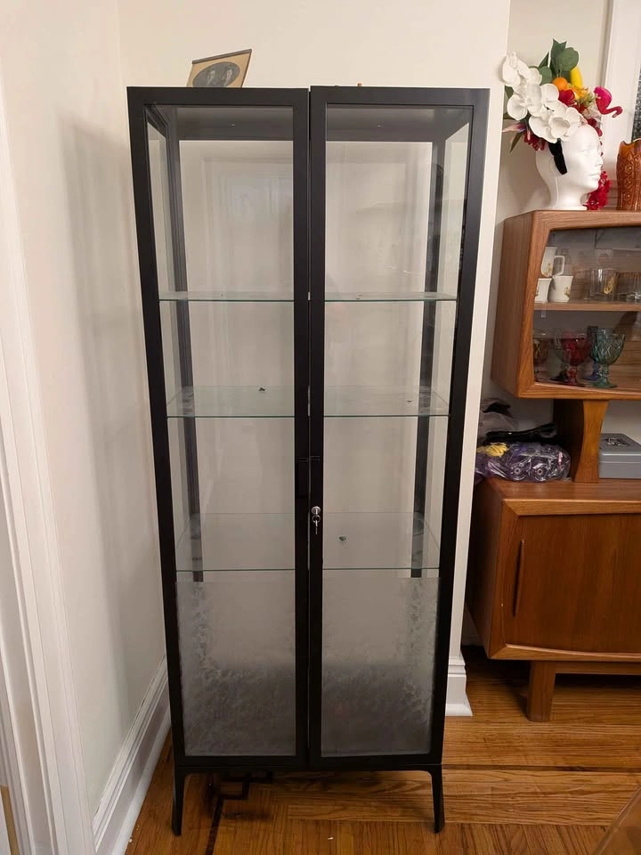 IKEA MILSBO Glass-Door Display Cabinet – Anthracite
