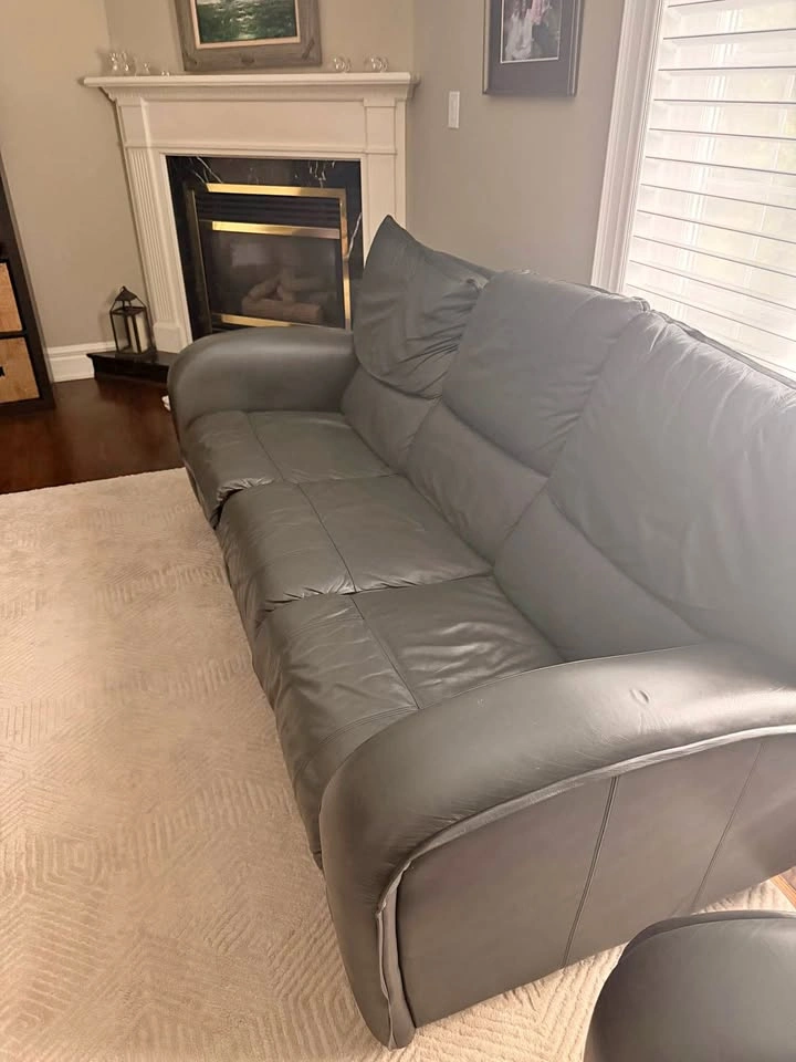 Power Reclining Leather Sofa and Armchair Set