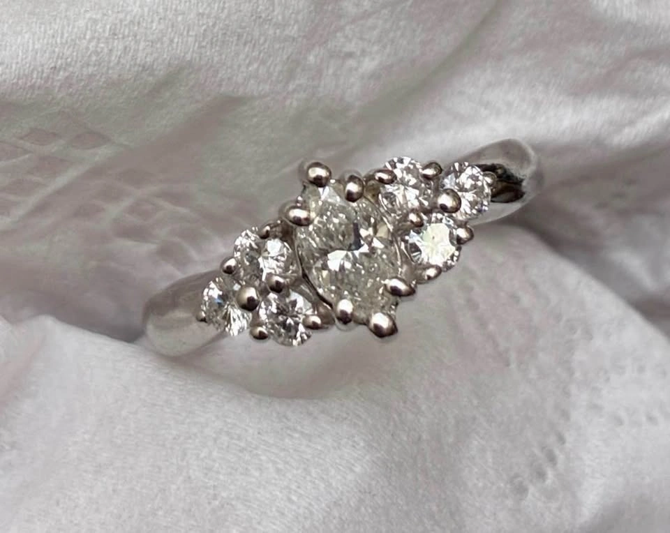 14k 4.2g natural diamond 1.02ct ring size 6 - photo 2