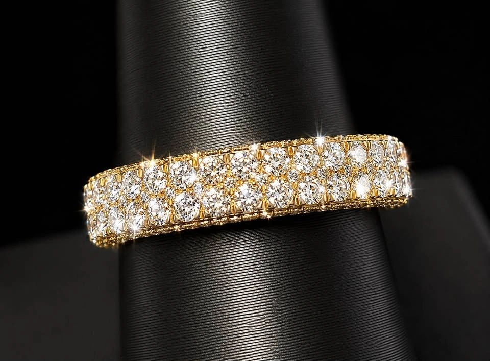14k 4ct lab diamond mens ring iced out - photo 2