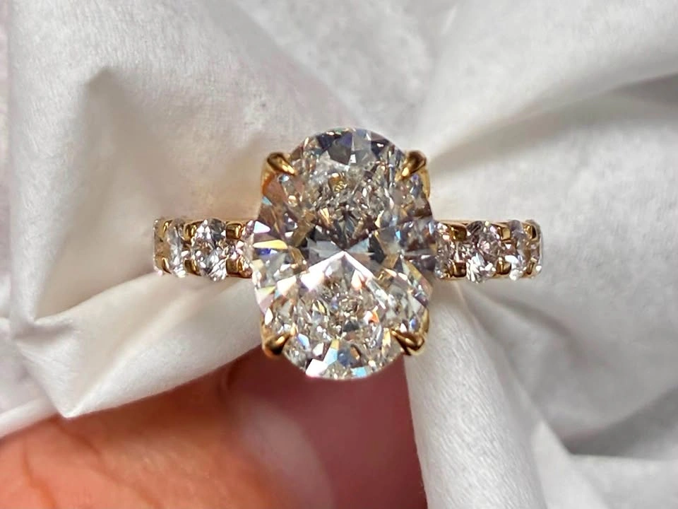 14k 5.74ct lab diamond vvs size 6.5 ring