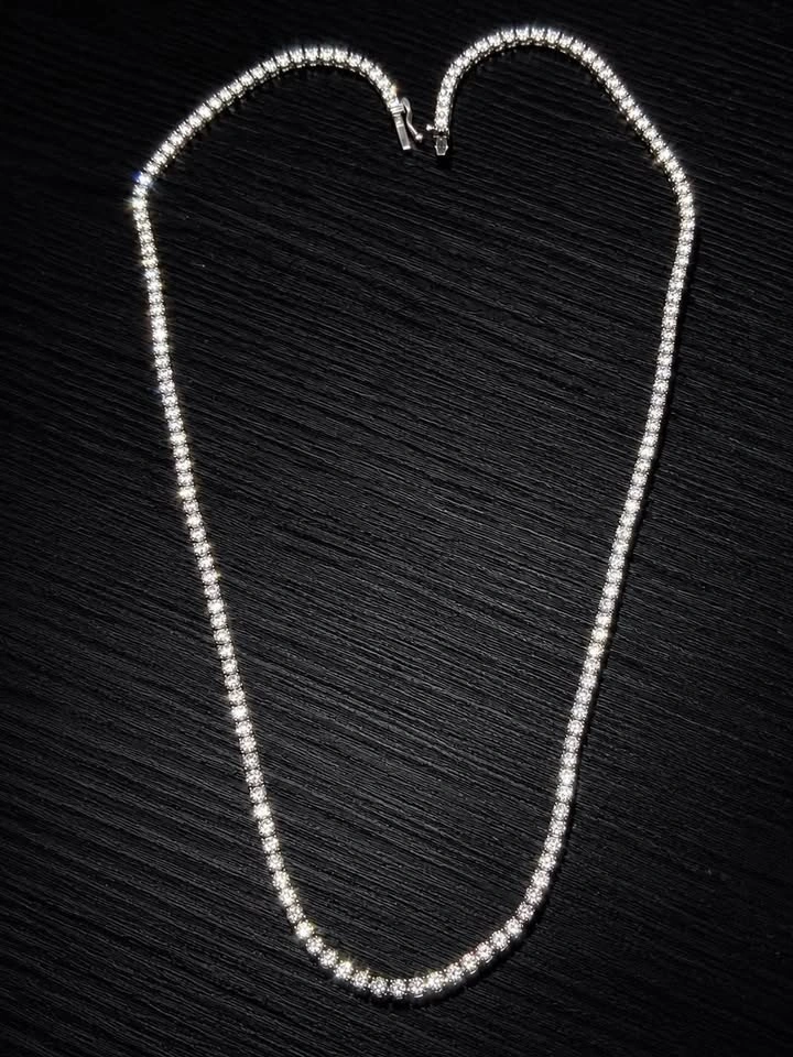 14k 14grams 8ct lab diamond tennis chain (unisex) - photo 3