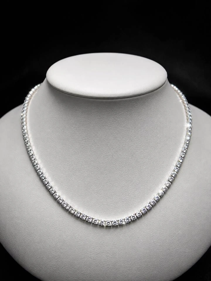 14k 14grams 8ct lab diamond tennis chain (unisex) - photo 4