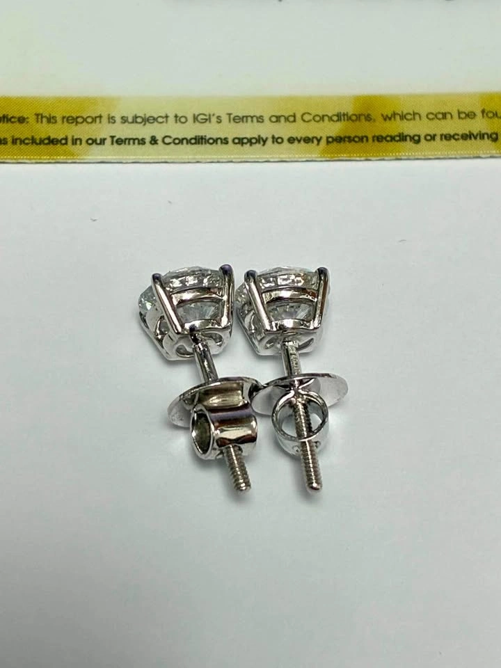14k 2.16ct lab diamond studs - photo 2