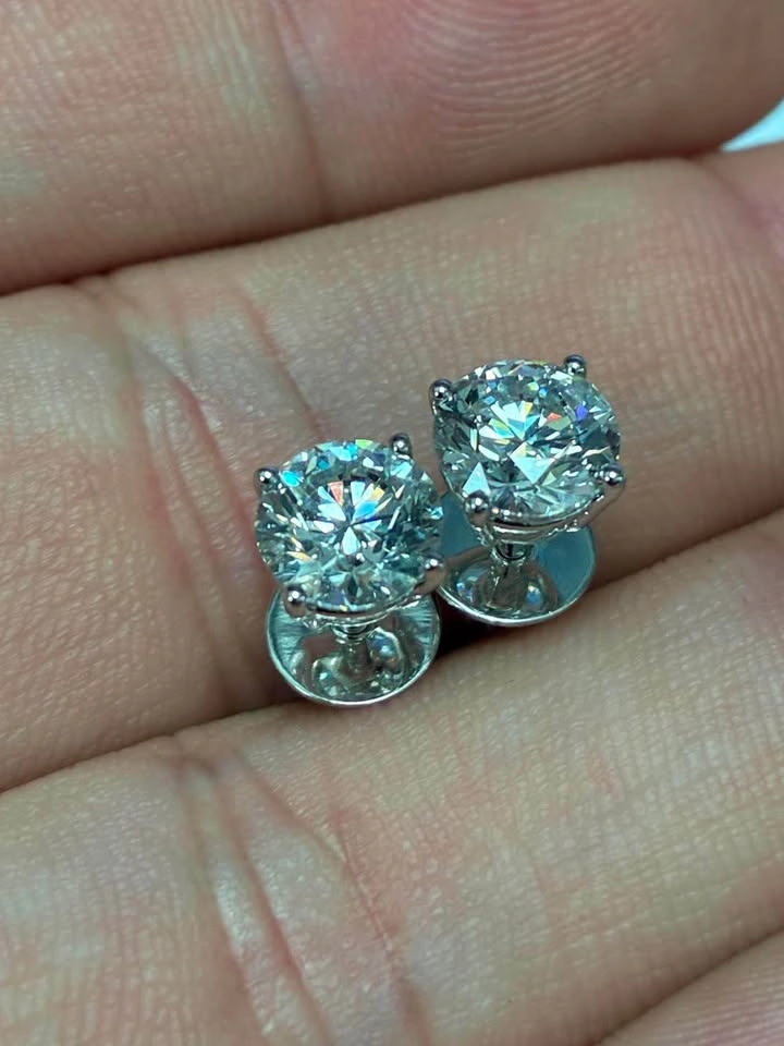 14k 2.16ct lab diamond studs - photo 3