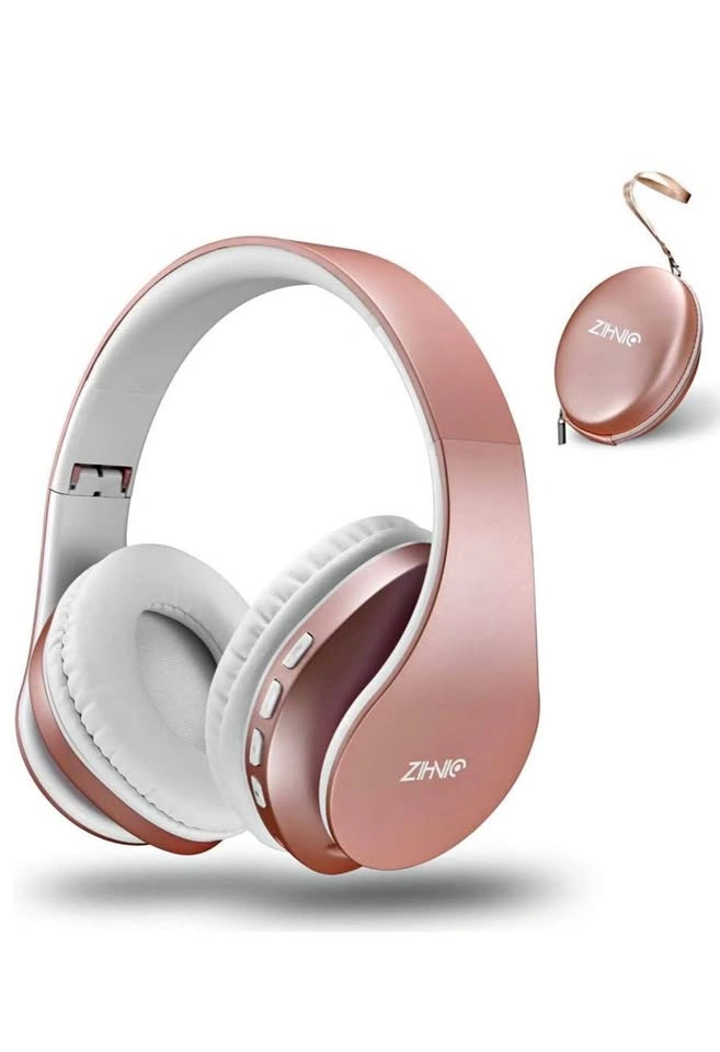 ZIHNIC Bluetooth Over-Ear Headphones - Rose Gold