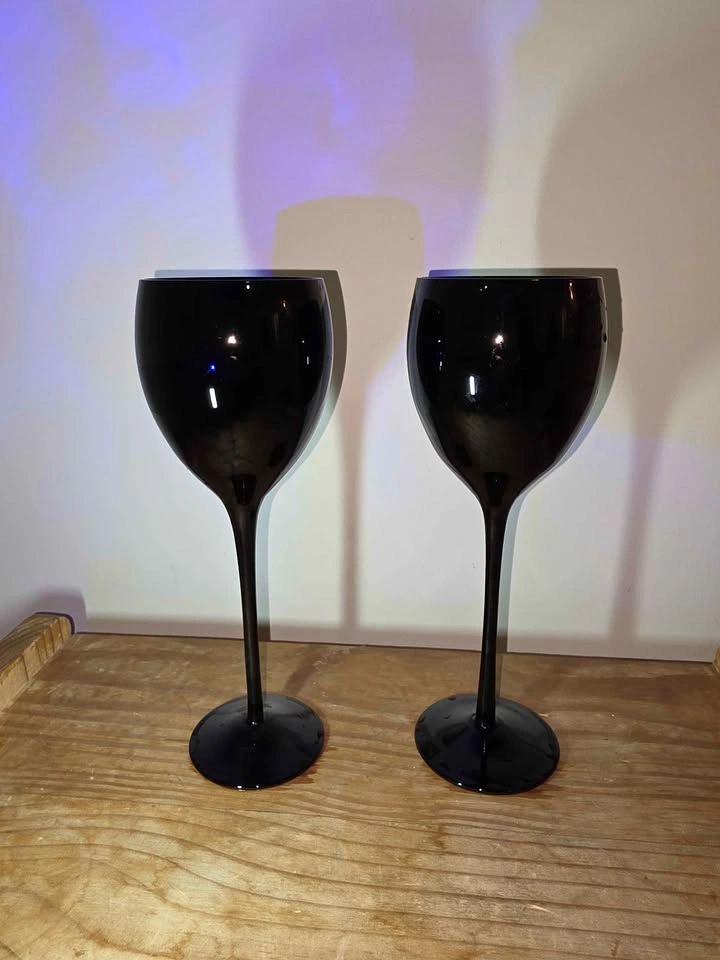 Set of 2 Black Wine Glasses - photo 5