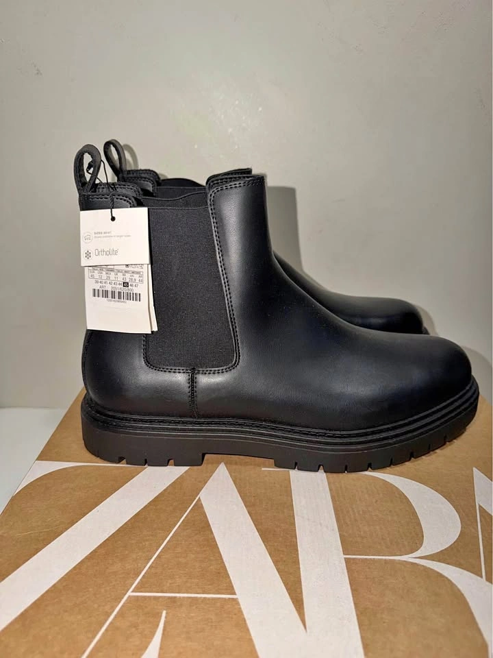New Zara Men's Black Chelsea Boots Size 11 & 12