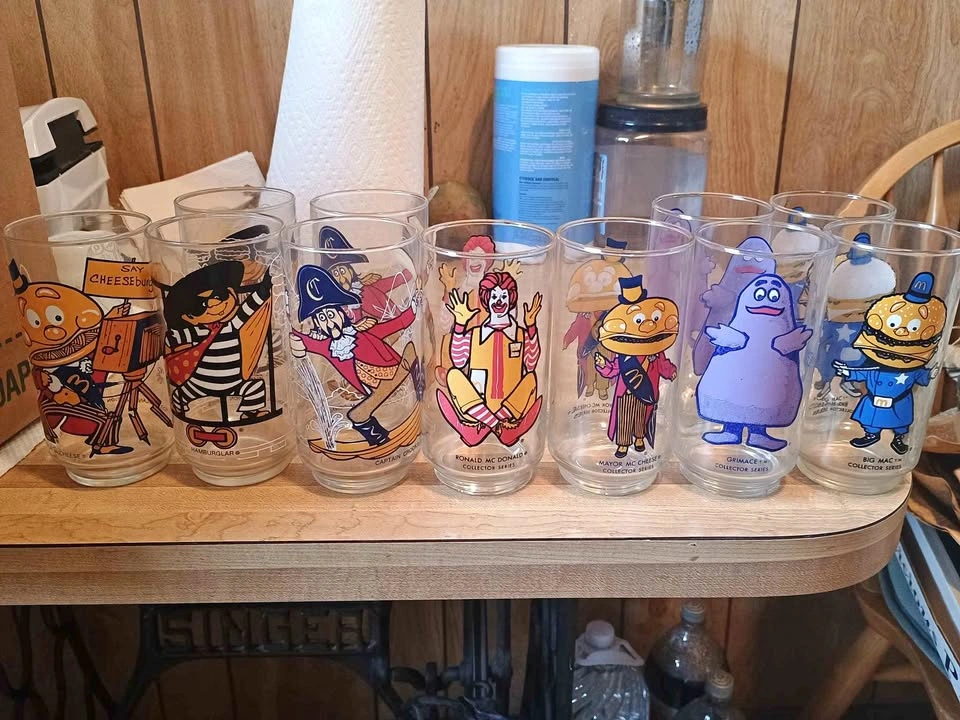 Vintage 1977 McDonald's Glasses - Assorted 11 Total