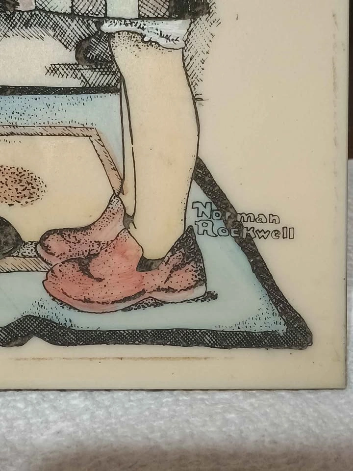 Norman Rockwell Art Tile - The Doctor and the Doll - photo 2