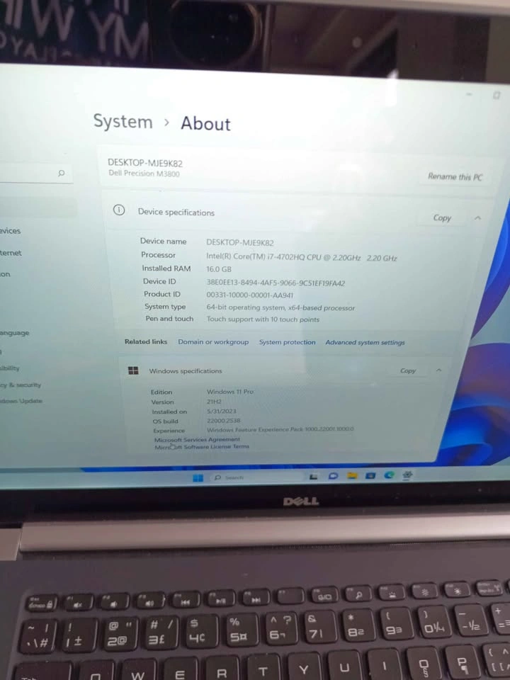 Dell Precision M3800 i7-4702Q 16GB RAM 256GB SSD Win 11 - photo 3