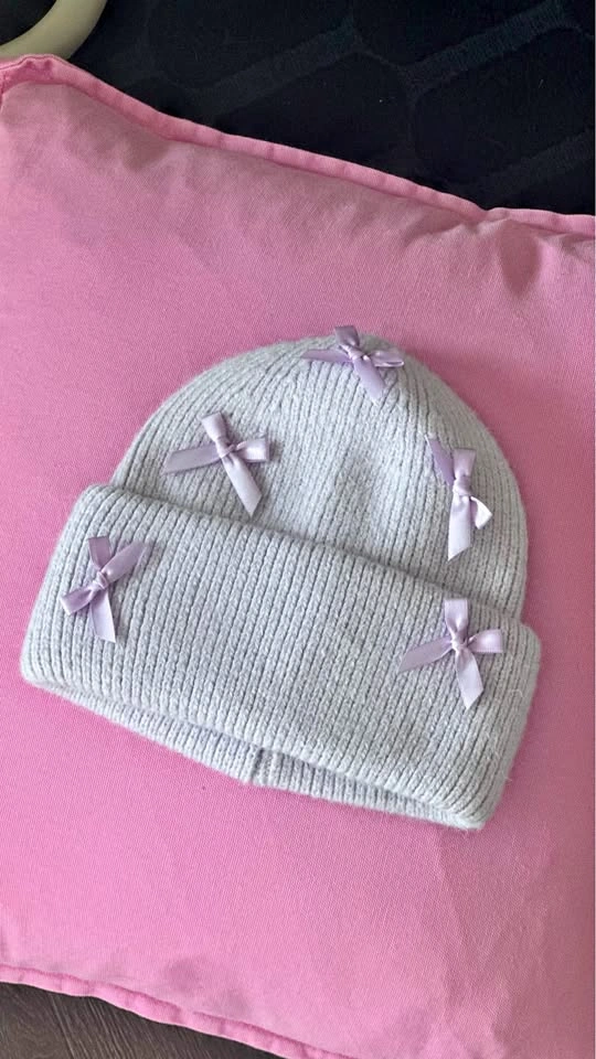 Light Purple Bow Beanie