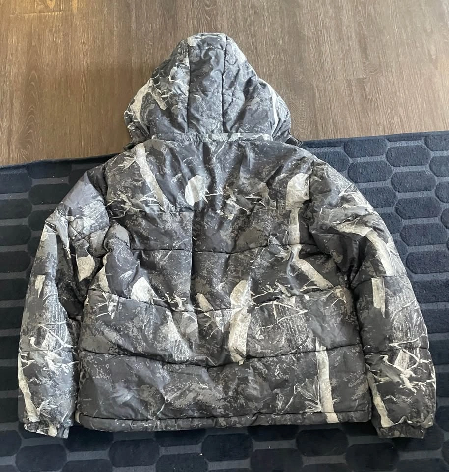 Zara Grey Marble Print Puffer Jacket XL - photo 2