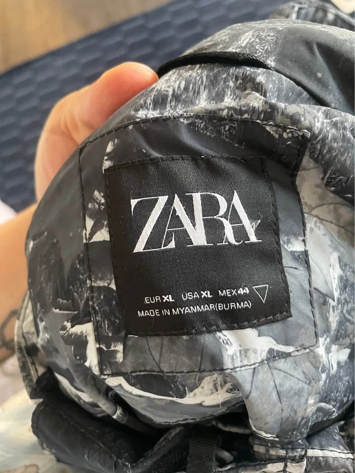Zara Grey Marble Print Puffer Jacket XL - photo 3
