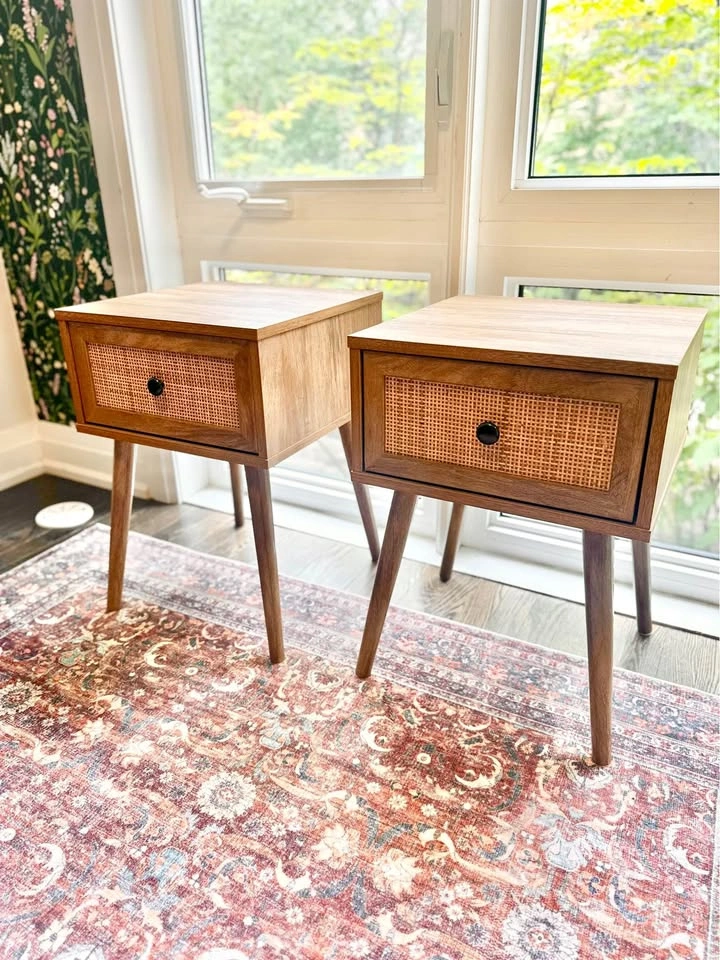 Pair of Cane Nightstands (Price for each)
