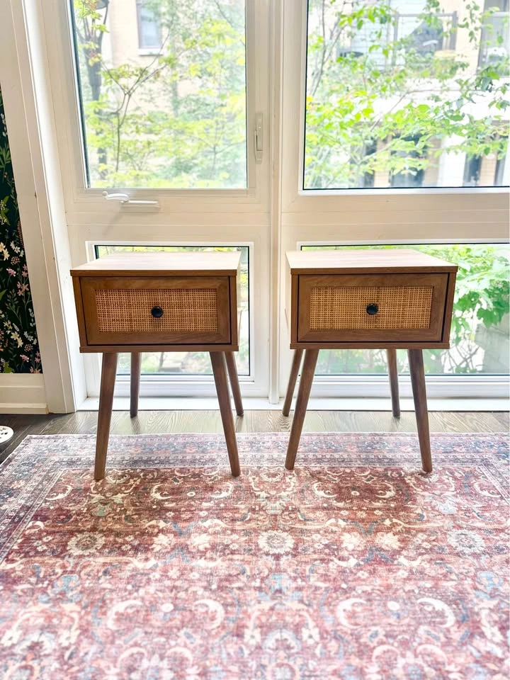 Pair of Cane Nightstands (Price for each) - photo 3
