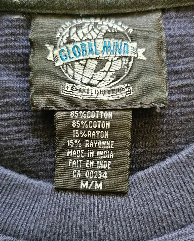 Vintage Global Mind Men's Ribbed Knit T-Shirt - Size M - photo 2