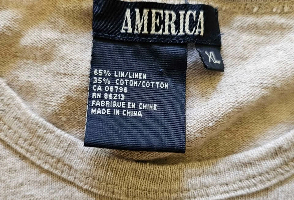 Vintage AMERICA Men's Linen Cotton Blend T-Shirt - Size XL - photo 2