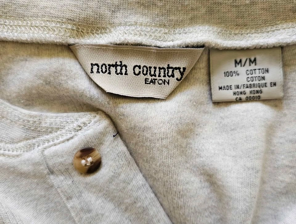 Vintage North Country Eaton's Men's 100% Cotton Henley Shirt - S - photo 2