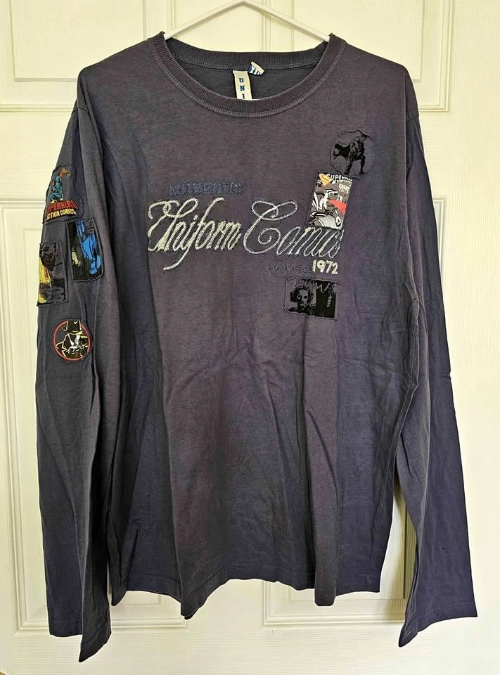 Vintage UNIFORM S.W.U. Men's Graphic Long Sleeve Shirt - Size XX