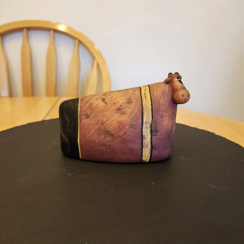 Whimsical Folk Art Ceramic Cow Decor - photo 2