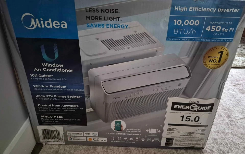 Midea 10,000 BTU U-Shaped Smart Inverter Window AC – Never Used - photo 3