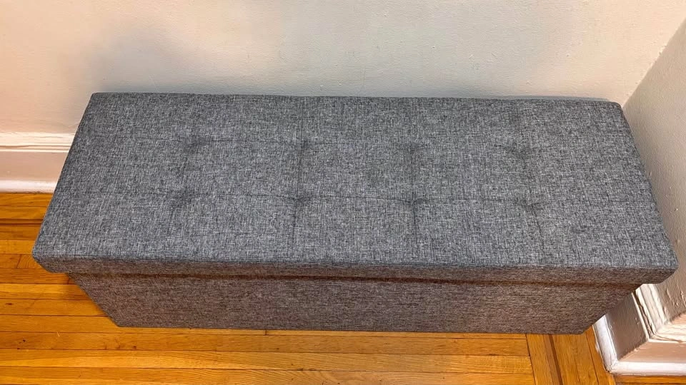 Stylish Gray Storage Collapsible Bench