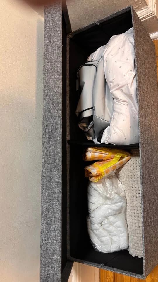 Stylish Gray Storage Collapsible Bench - photo 3