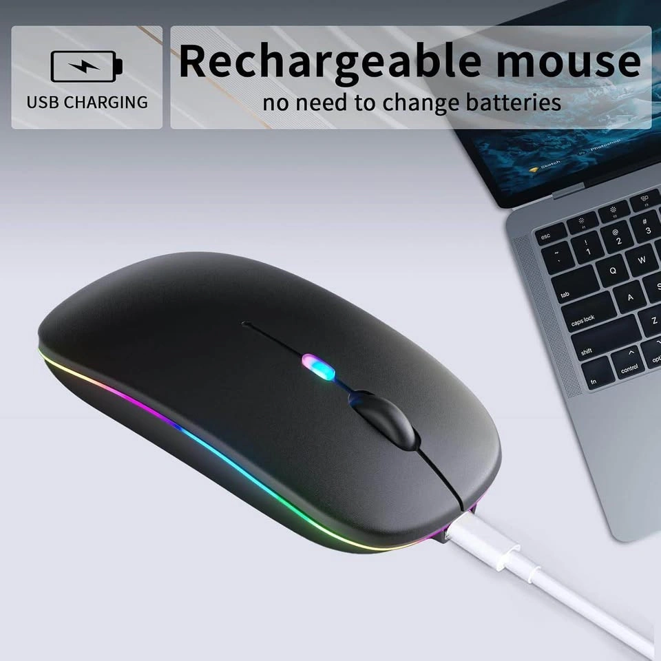 Wireless Bluetooth Mouse, Silent, Dual Devices, Rechargeable - photo 2