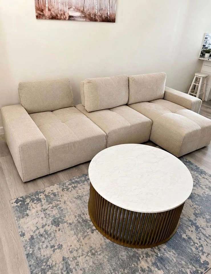 Modern Beige Modular Sectional Sofa