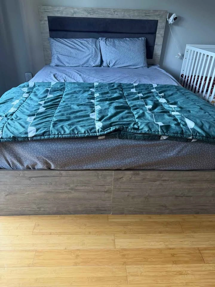 Queen Platform Bed with Storage and Mattress - photo 2