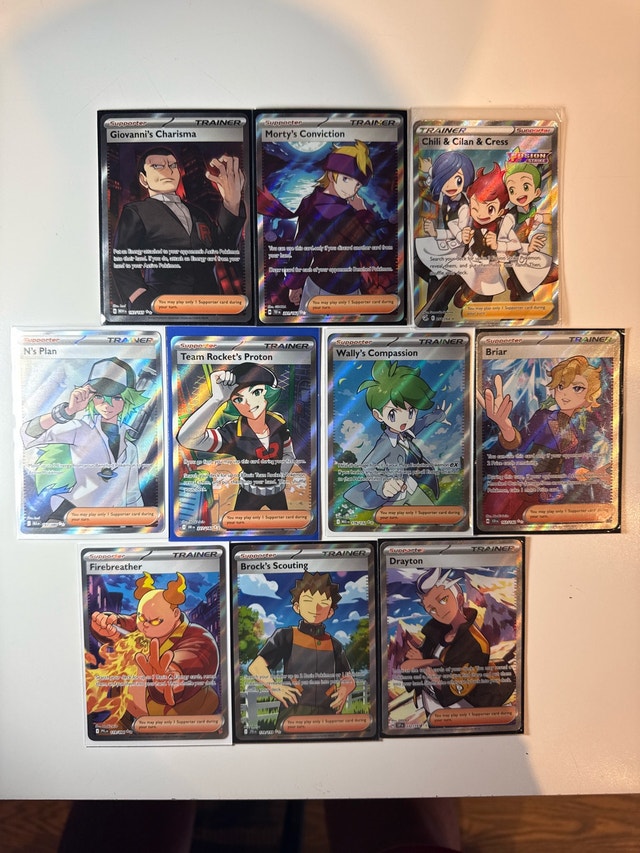 Pokémon Trainer Full Art Supporter Cards Bundle
