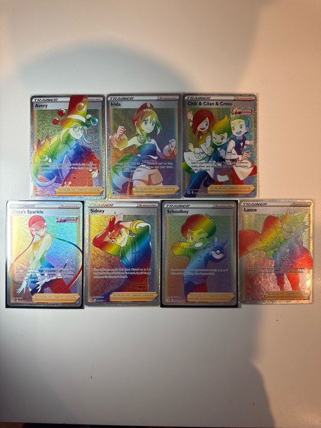 Pokemon Rainbow Trainer Card Bundle