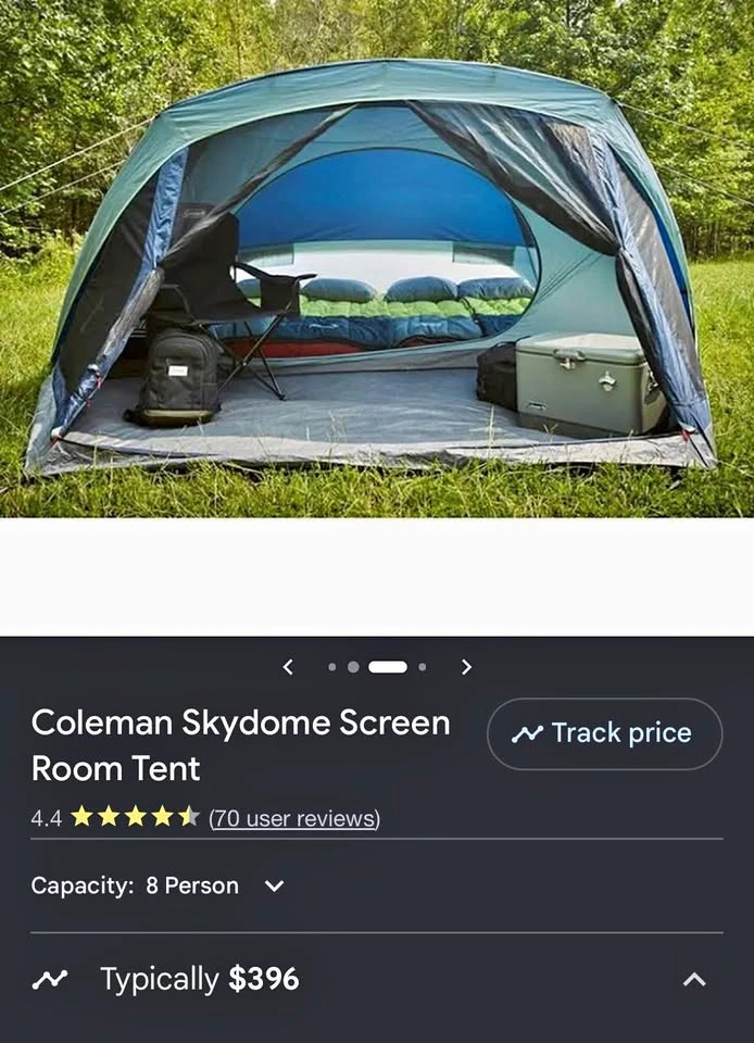 Coleman Skydome Camping Tent With Screen Room 8 Person