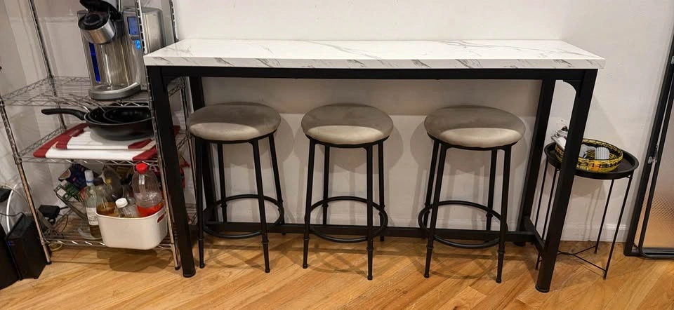 Narrow Dining Table + 3 stools - photo 2