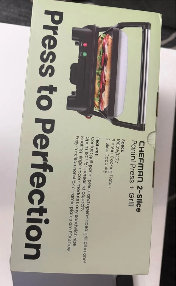 Chefman Panini Press + Grill - photo 2