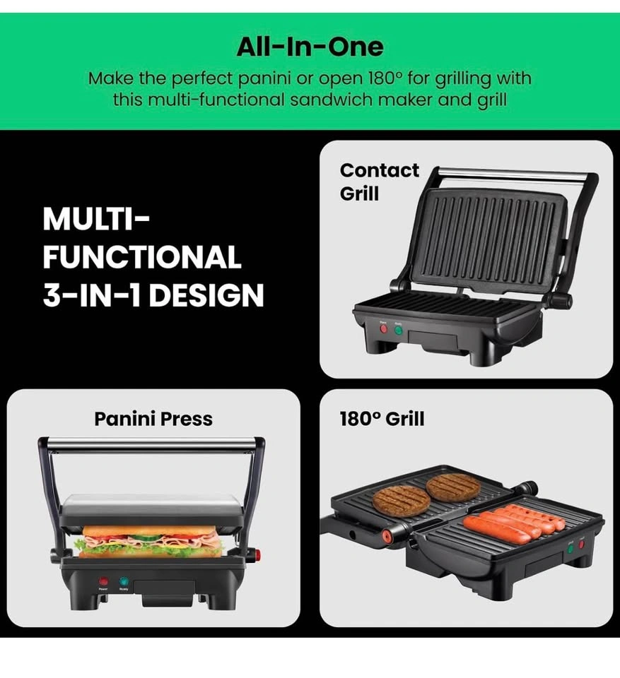 Chefman Panini Press + Grill - photo 3