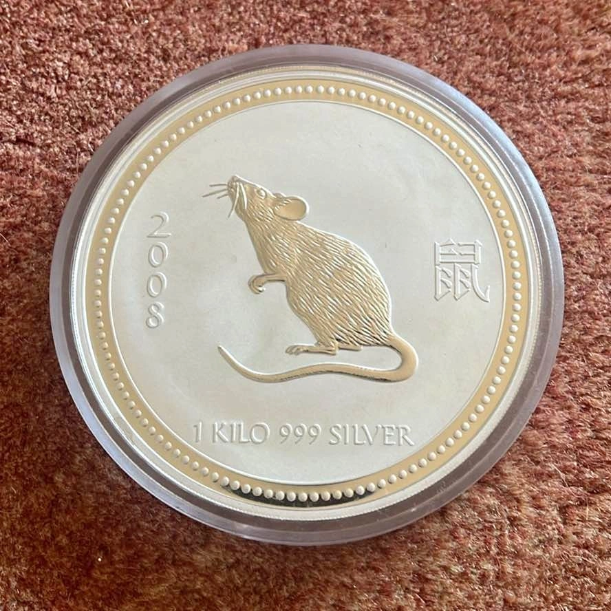2008 Australian Year of the Mouse 1 Kilo .999 Silver Coin
