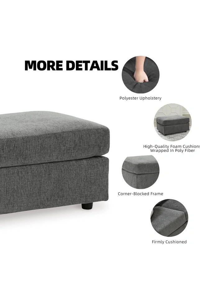 Gray modular Ottoman Sofa with storage - photo 2