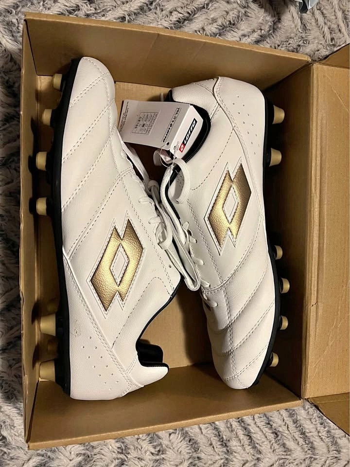 Lotto Stadio 200 III FG Soccer Cleats - White/Gold