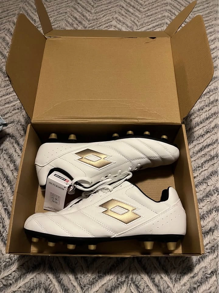 Lotto Stadio 200 III FG Soccer Cleats - White/Gold - photo 2
