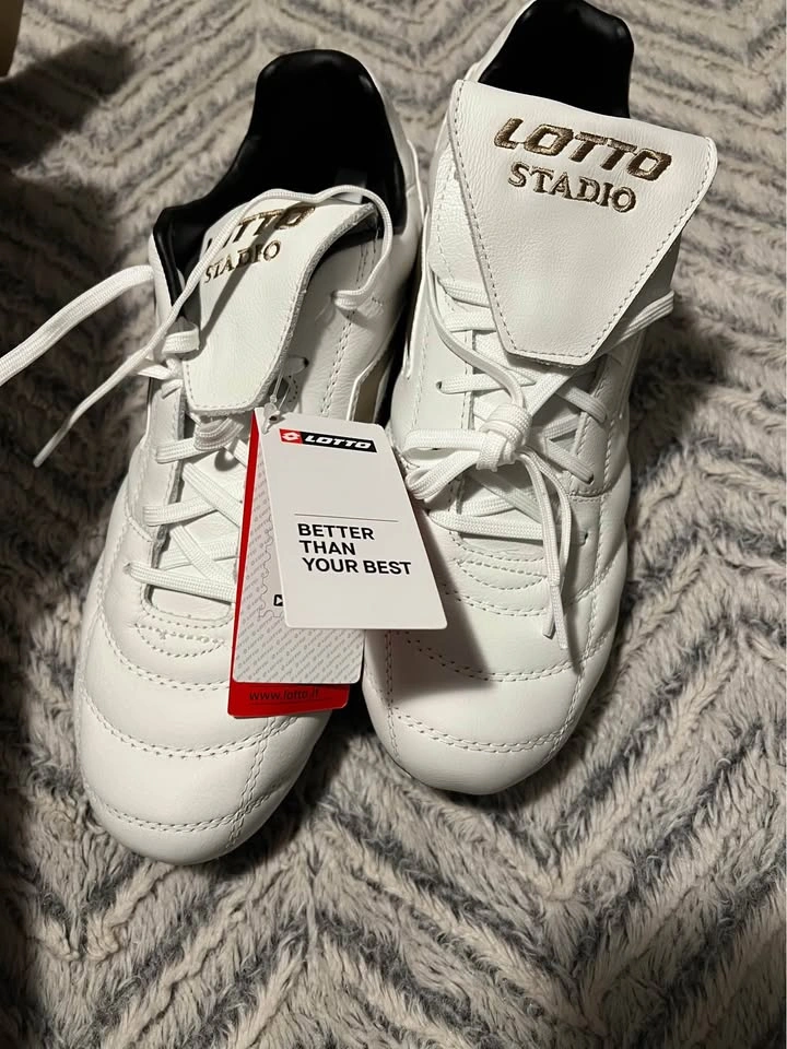 Lotto Stadio 200 III FG Soccer Cleats - White/Gold - photo 5