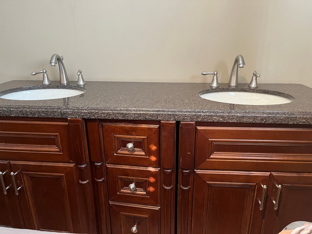 Double Sink Vanity With Marble Countertop