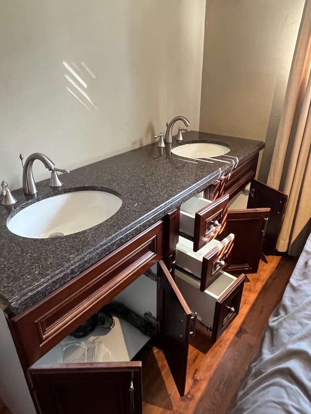 Double Sink Vanity With Marble Countertop - photo 4